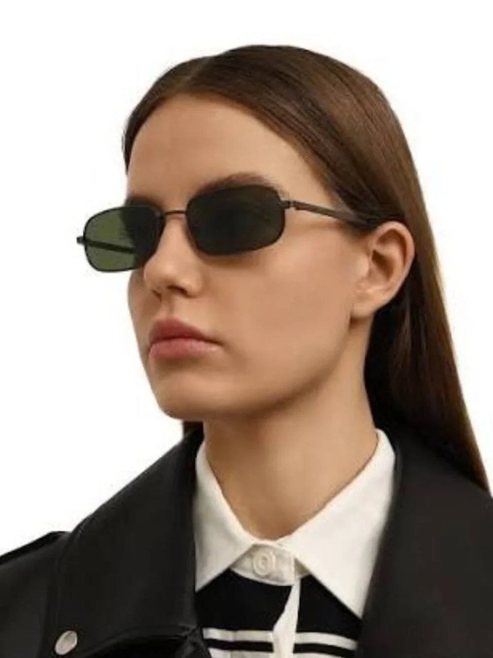 New Gucci GG1457S 003 Gray Green Square Metal Sunglasses